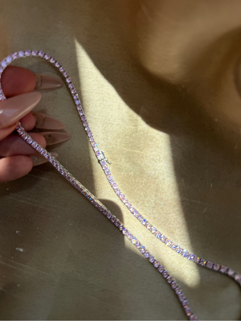 Pink Tennis Necklace - Picture 2 of 4
